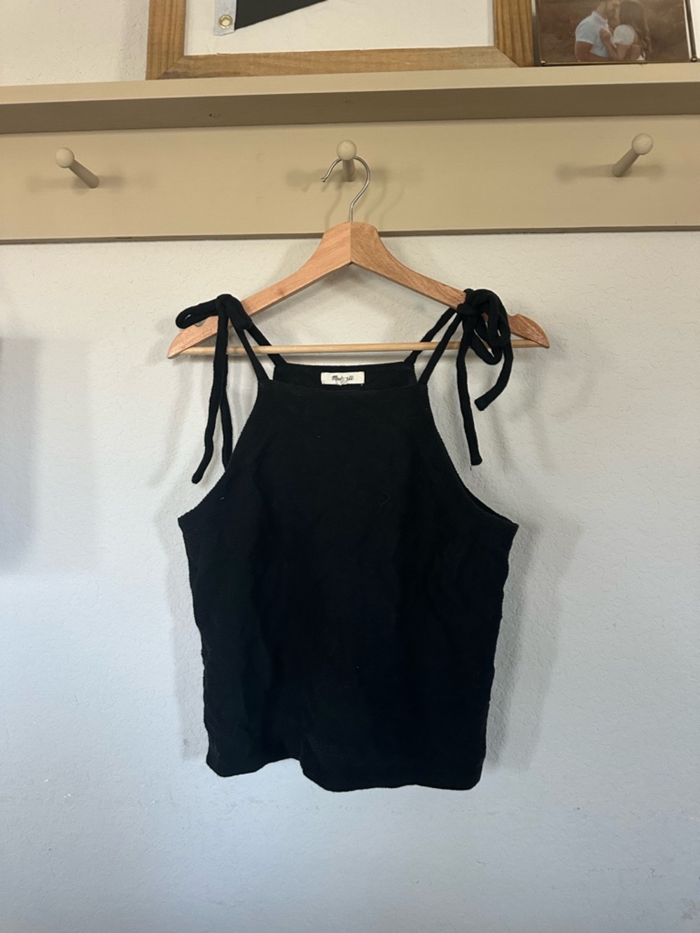 Madewell Black Tie-Shoulder Tank Top